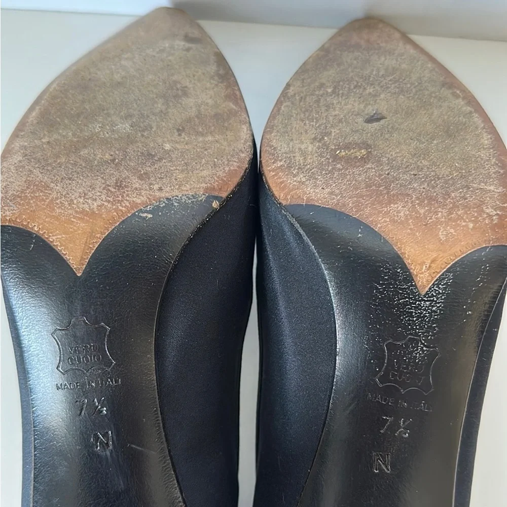 Vintage YSL Black Pump Rhinestone Heels - Picture 7 of 9